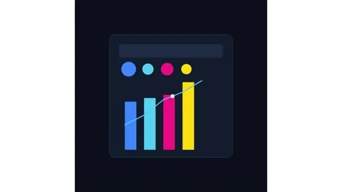 Animated bar chart growth graph with trend line for business data analysis and Stock Footage 338189069