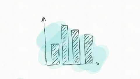 Animated Bar Chart Icon for Business Analytics and Performance Stock Footage 341863472