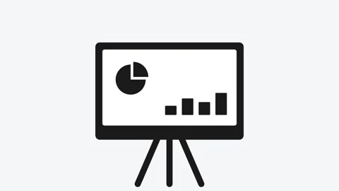 Animated Bar Chart Icon on Stand Vidéo 331086430