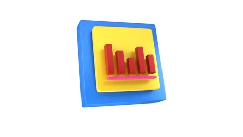Animated bar chart icon transparent background - blue Stock Footage 264141252