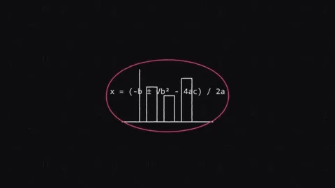 Animated bar chart with mathematical formulas in 4K stock video Stock Footage 346159566