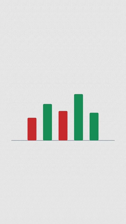 Animated Bar Chart Mixed Signed Green Overlay Alpha 4K Vertical 9x16 Light Vídeo Stock 339507846