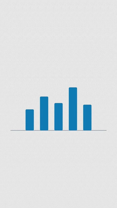 Animated Bar Chart Mixed Single Cyan Overlay Alpha 4K Vertical 9x16 Light Stockbeeldmateriaal 339507849