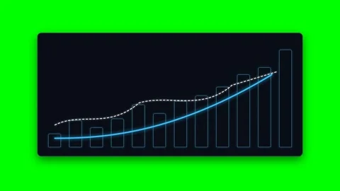 Animated Bar Chart with Rising Trend Lines Stock Footage 347627548