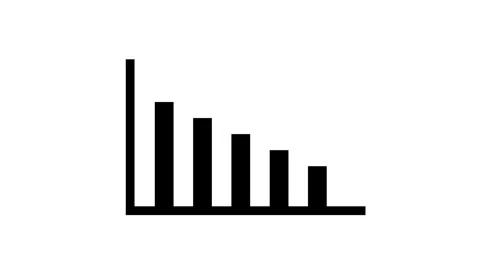 Animated bar chart showing declining performance and negative financial trend Stock-Footage 347968099