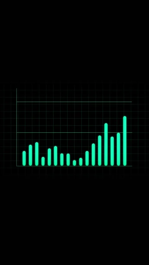 Animated bar graph chart data visualization technology abstract background .. Video stock 317772683