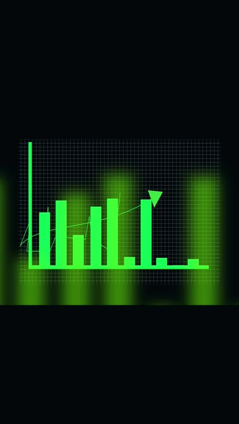 Animated bar graph chart green financial data business presentation abstrac.. Stock Footage 321630169