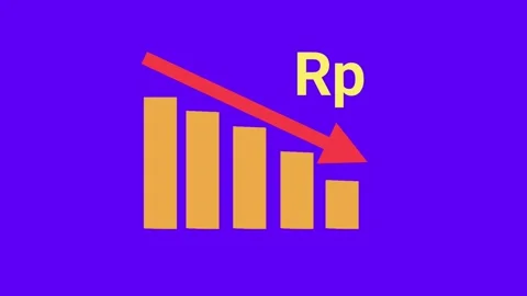 Animated bar graph with descending yellow bars and a red down arrow Stock Footage 319812972
