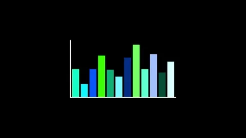 Animated bar graph fluctuating in suitable for showing business Stock Footage 296228516