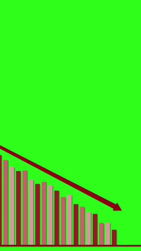Animated Bar Graph Showing Steady Financial Decline With Arrow Stock Footage 320935157