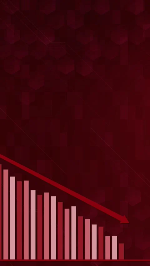 Animated Bar Graph Showing Steady Financial Decline with Red Arrow Stock-Footage 326571998
