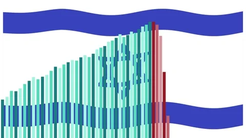 Animated Bar Graph Transition on Israeli Flag Background Stock Footage 320091966