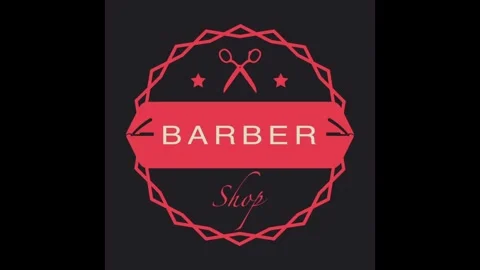 Animated Barber Shop Logo Short Video Stock Footage 346517229