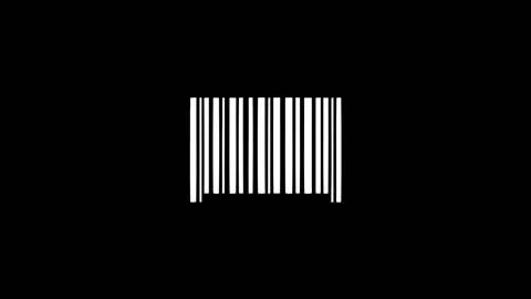 Animated barcodes with glitch effect on black background Stock Footage 319768555