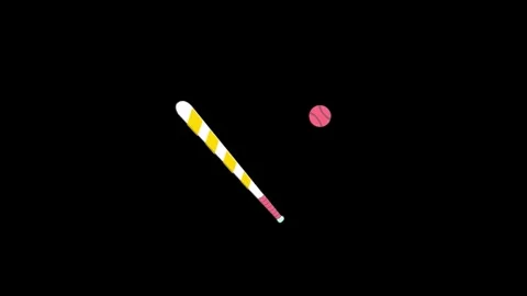 Animated Baseball Bat and Ball icon background, logo symbol, social media Stock Footage 260123717