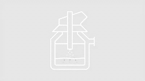 Animated basic oxygen furnace white line icon Video stock 325399790