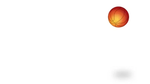 Animated basketball bouncing and moving across white background with shadow. Vídeos de archivo 333879384