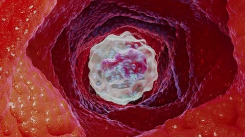 Animated Basophil type Leukocyte cell, white blood cells, 3d  render Stock Footage 136463582