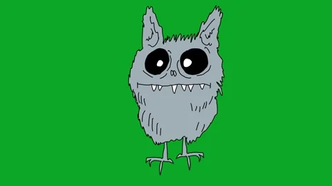 Animated Bat Eyes Blinking Green Screen Loop - 2D Cartoon Character Element Video stock 319405418