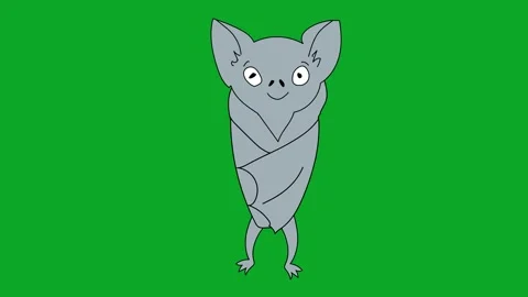 Animated Bat Eyes Blinking Green Screen Loop - 2D Cartoon Character Element Stock-Footage 319405433