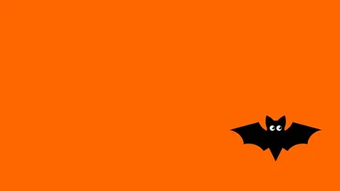 Animated bat on orange background for Halloween Stock Footage 337985472