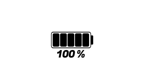 Animated Battery Charging 0-100 Percent on White and Green Screen Stock Footage 307494285