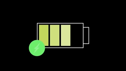 Animated battery charging icon with a smooth and simple design. Video stock 302811941