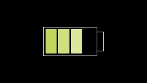 Animated battery charging icon with a smooth and simple design. Stock Footage 302811945