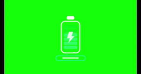 Animated Battery Charging Icon with Wireless Power Base on Green Screen for.. Stock Footage 335645594