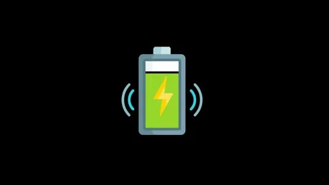 Animated Battery Icon Charging to 100% Stock Footage 313011684