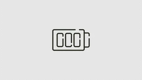 Animated battery icon featuring clean line graphics in a minimalist style. Stock-Footage 341834500