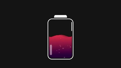 Animated Battery Icon with Rising Bubbles and Waving Liquid Stock-Footage 337461812
