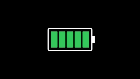 Animated Battery Level Icons Showing Low and Full Charge Status 4K Stock-Footage 339029168