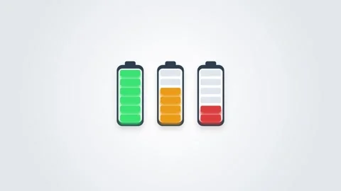 Animated battery level indicators charging and discharging icons for ui cha.. Stock Footage 346241645