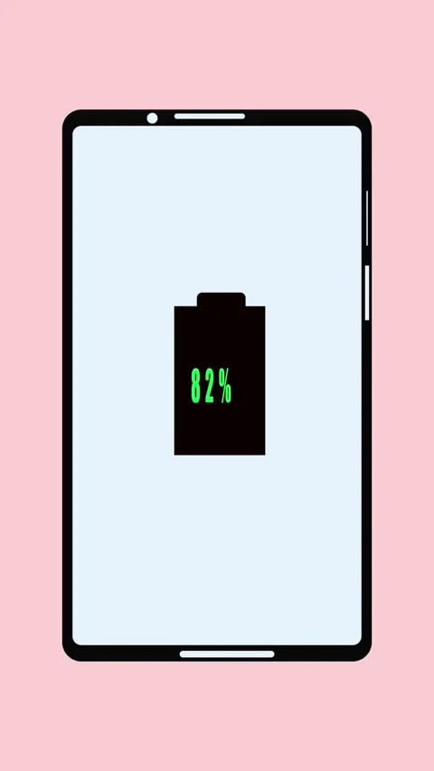 Animated battery status 87%. Vertical video infographic and UI elements. Ba.. Stock Footage 321628474