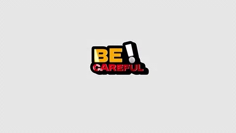Animated Be Careful Warning Sign Graphic on Transparent Background | Video Hook Video stock 346453750