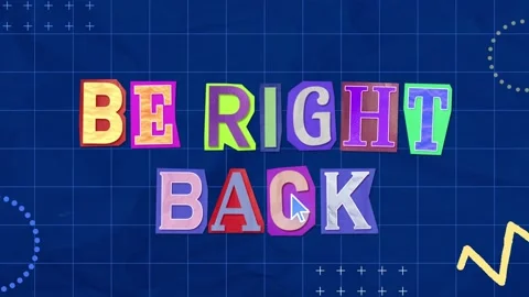 Animated Be Right Back Screen for Live Stream Paper Cutout Texture Ransom N.. Stock Footage 310797219