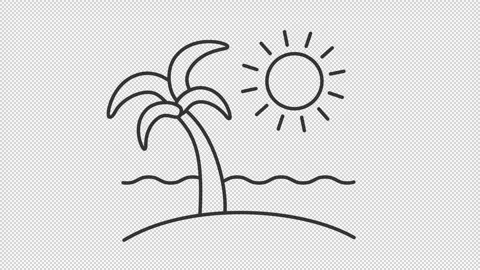 Animated beach line icon Stock Footage 242659084