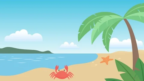 Animated Beach view. shot in 4k resolution. Stock Footage 144482199