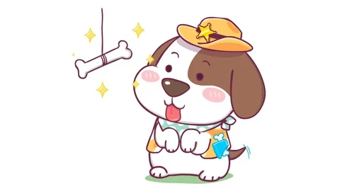 Animated Beagle Wearing a Sheriff's Hat and Cowboy Outfit Craving a Bone Wh.. Stock Footage 282780900