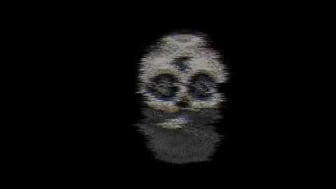 Animated bearded skull decorated with sugar skull patterns, stars in eyes, .. 스톡 동영상 329956389