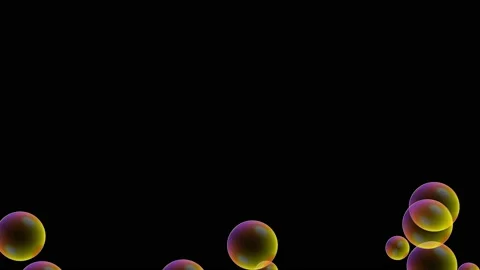 Animated Beautiful Bubbles on Black Background Stock Footage 211550590