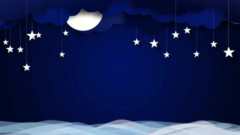 Animated beautiful night background, moon, stars and clouds. copy space Stock-Footage 137274524
