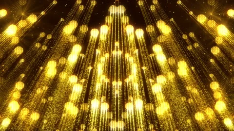 Animated Beautiful Particles Flickering Wall Golden Background Stock Footage 87301451