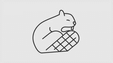 Animated beaver icon Stock Footage 305458885