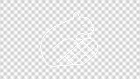 Animated beaver white icon Stock Footage 307913476