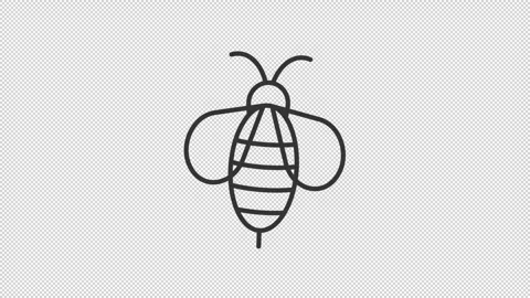 Animated bee icon Stock Footage 288292473