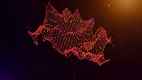 Animated Belgium Neural Network Technology Map Visualization Sequence Stock Footage 337445881