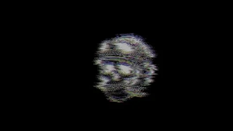 Animated biker skull wearing a flame-patterned helmet and goggles with a vi.. Stock Footage 329708257