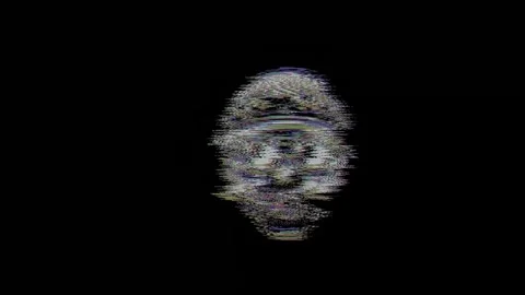Animated biker skull wearing a flame-patterned helmet and goggles with a vi.. Stock Footage 329708258